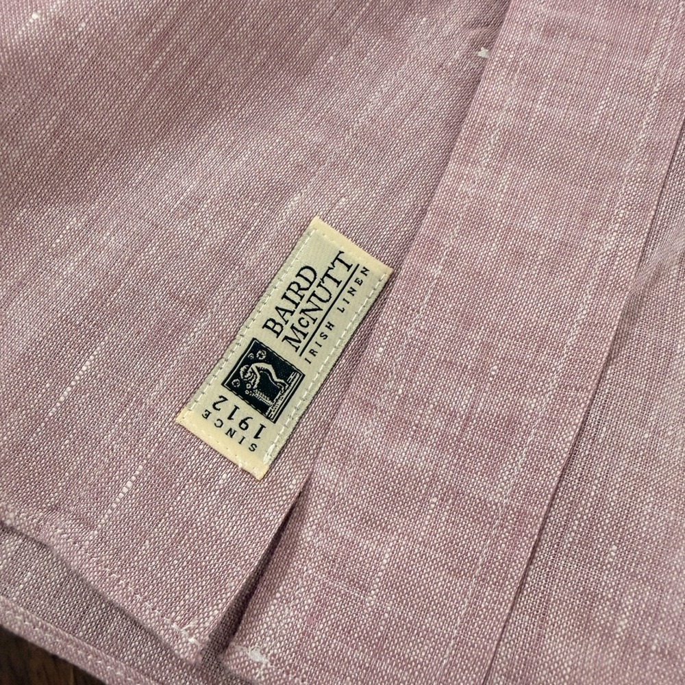 Brooks Brothers Madison Mens XL Pre-Owned Shirt Pink Baird McNutt Irish Linen - Picture 7 of 10